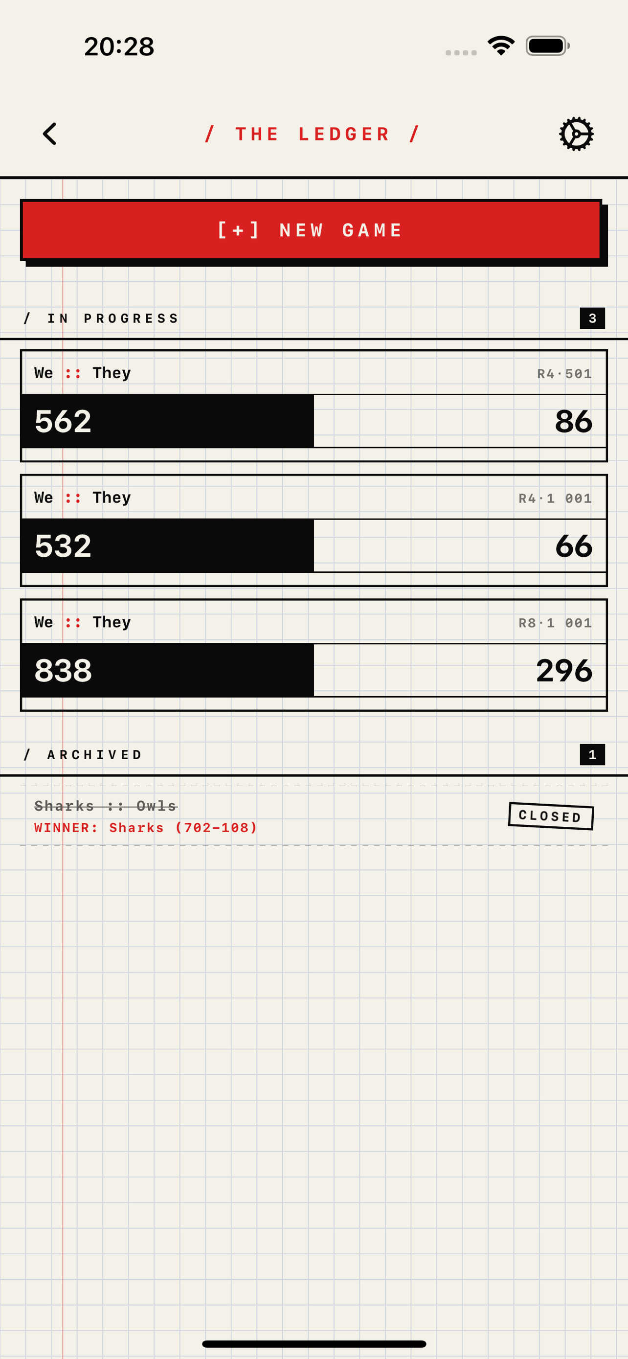 The ledger of games