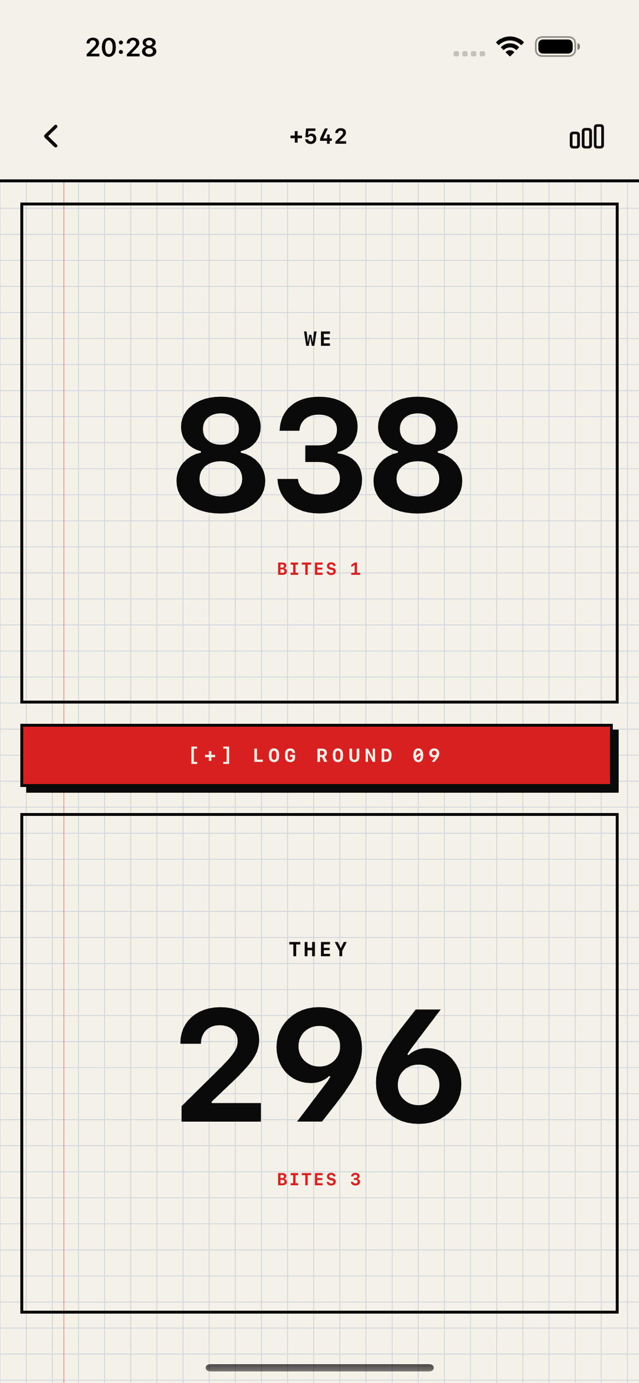 Live score view